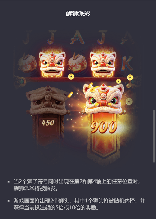 PG电子舞狮进宝醒狮派彩模式说明图