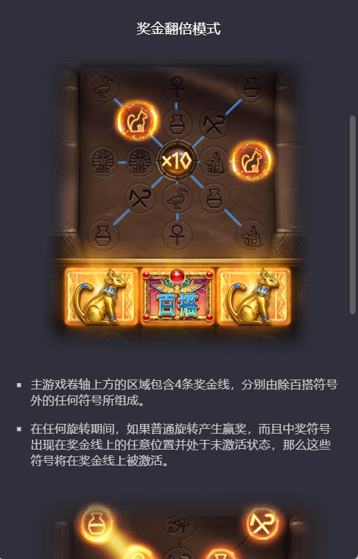 PG电子埃及寻宝奖金翻倍模式玩法说明图