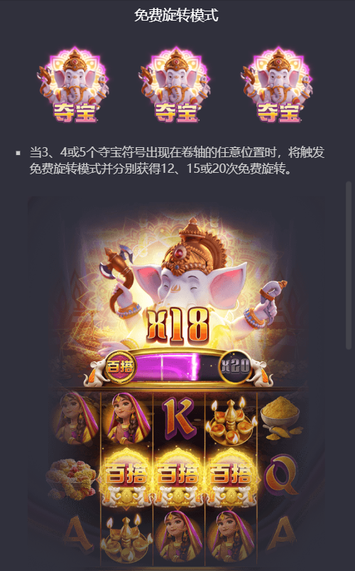 PG电子象财神免费旋转模式说明图