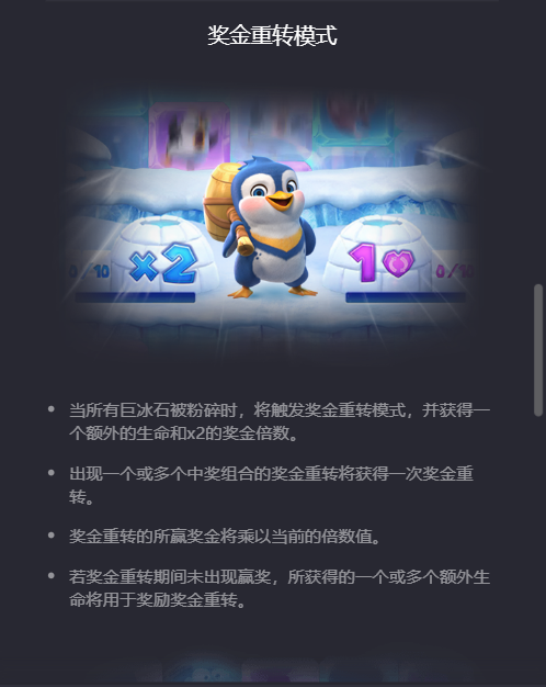 PG电子冰雪大冲关奖金重转模式说明图